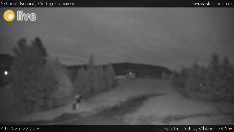 Ski areál Branná - Výstup z lanovky - 4.6.2026 v 22:00
