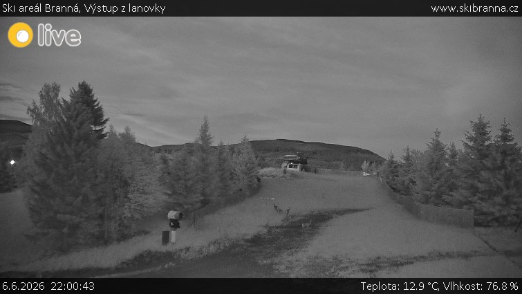 Ski areál Branná - Výstup z lanovky - 6.6.2026 v 22:00