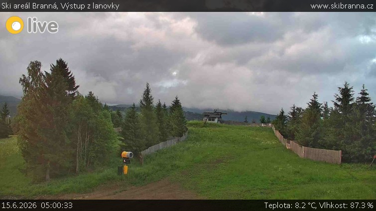 Ski areál Branná - Výstup z lanovky - 15.6.2026 v 05:00