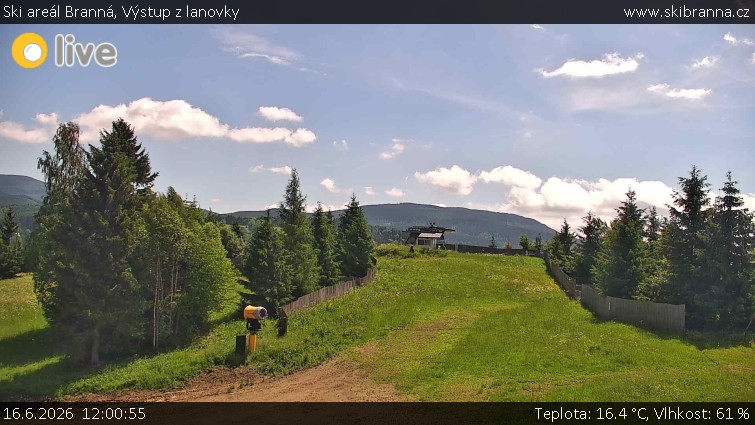 Ski areál Branná - Výstup z lanovky - 16.6.2026 v 12:00