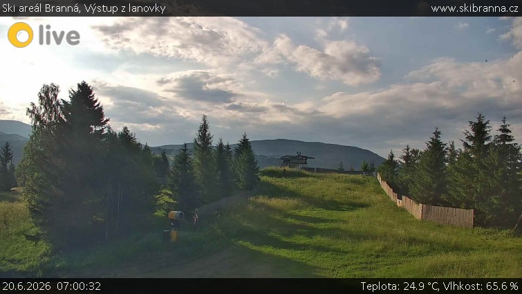 Ski areál Branná - Výstup z lanovky - 20.6.2026 v 07:00