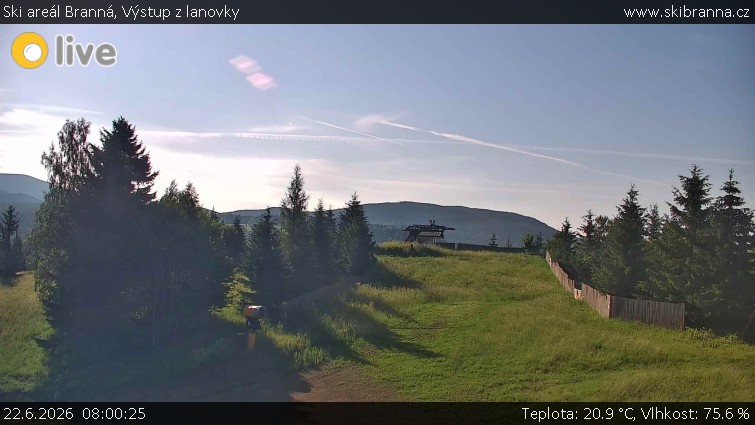 Ski areál Branná - Výstup z lanovky - 22.6.2026 v 08:00