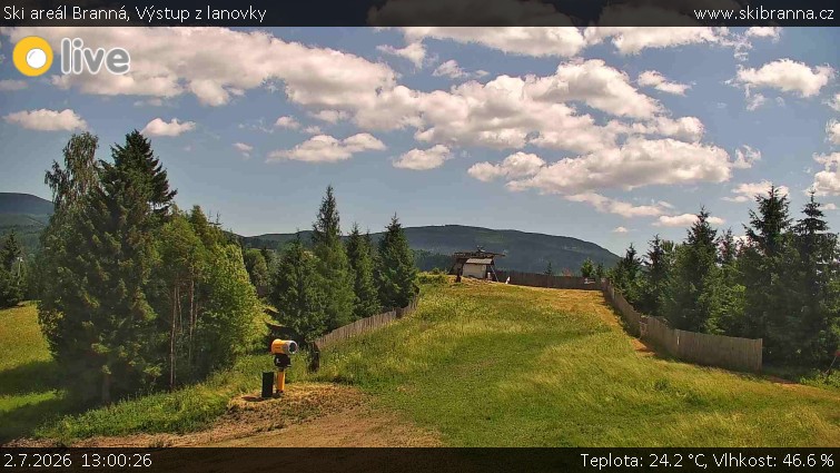 Ski areál Branná - Výstup z lanovky - 2.7.2026 v 13:00