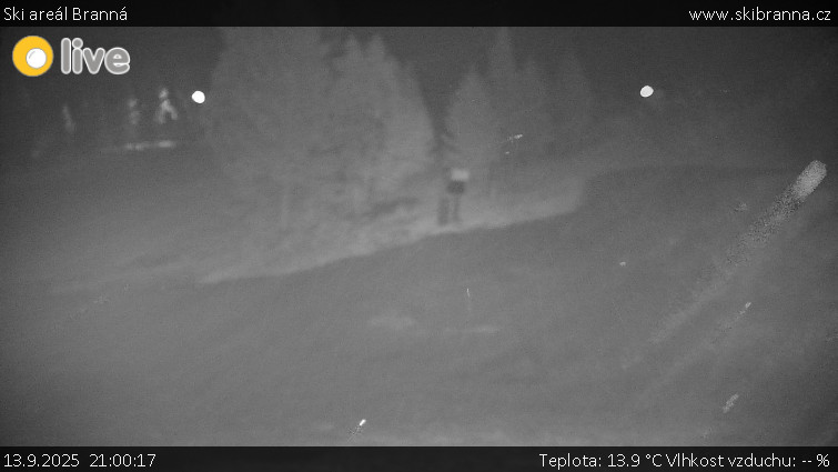Ski areál Branná - Ski Branná - horní kamera - 13.9.2025 v 21:00