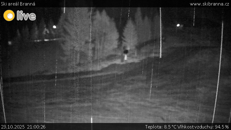 Ski areál Branná - Ski Branná - horní kamera - 23.10.2025 v 21:00 Ski areál Branná - Ski Branná - horní kamera - 23.10.2025 v 21:00