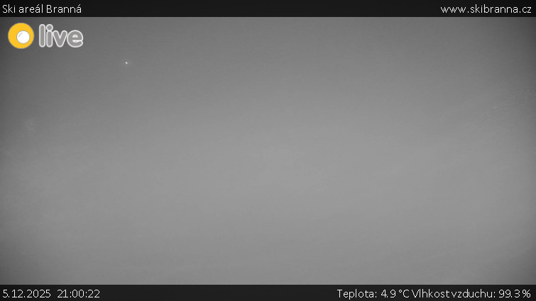 Ski areál Branná - Ski Branná - horní kamera - 5.12.2025 v 21:00