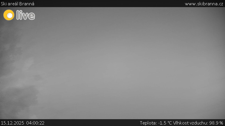 Ski areál Branná - Ski Branná - horní kamera - 15.12.2025 v 04:00