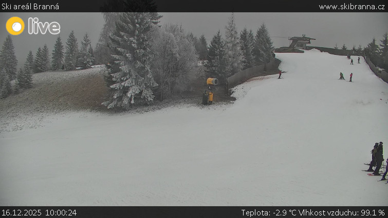 Ski areál Branná - Ski Branná - horní kamera - 16.12.2025 v 10:00