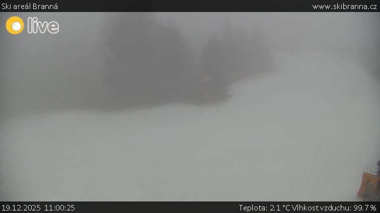 Ski areál Branná - Ski Branná - horní kamera - 19.12.2025 v 11:00