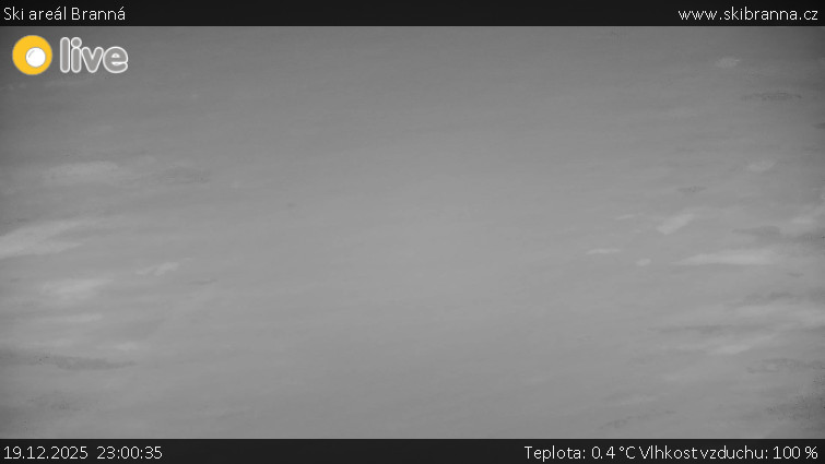 Ski areál Branná - Ski Branná - horní kamera - 19.12.2025 v 23:00