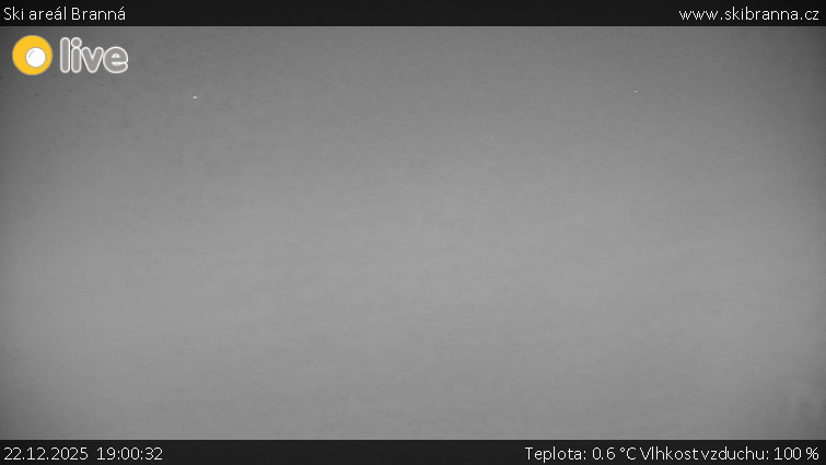 Ski areál Branná - Ski Branná - horní kamera - 22.12.2025 v 19:00