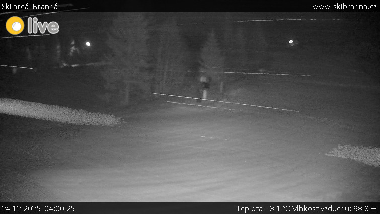 Ski areál Branná - Ski Branná - horní kamera - 24.12.2025 v 04:00
