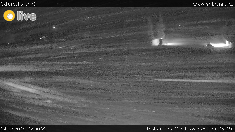Ski areál Branná - Ski Branná - horní kamera - 24.12.2025 v 22:00