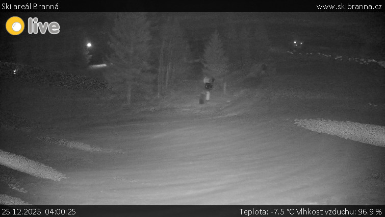 Ski areál Branná - Ski Branná - horní kamera - 25.12.2025 v 04:00