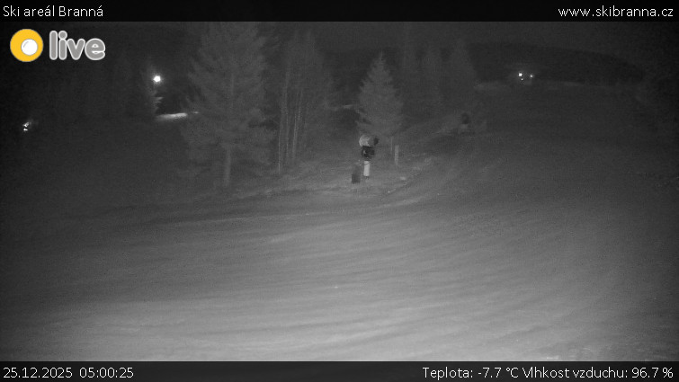 Ski areál Branná - Ski Branná - horní kamera - 25.12.2025 v 05:00