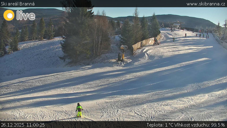 Ski areál Branná - Ski Branná - horní kamera - 26.12.2025 v 11:00