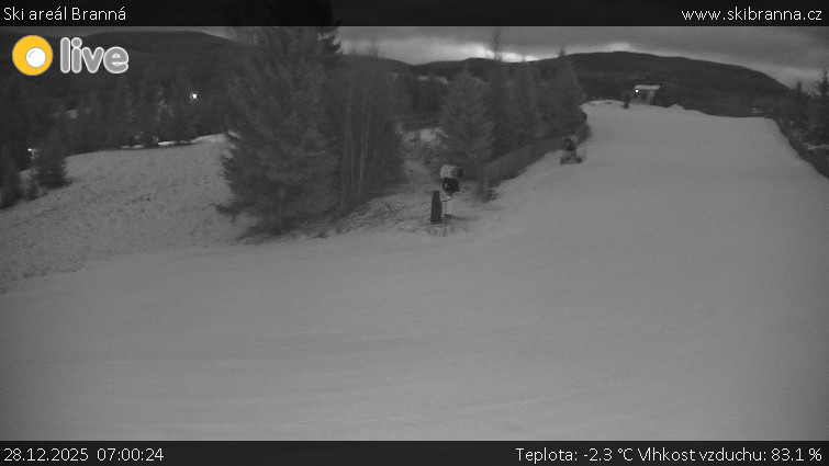 Ski areál Branná - Ski Branná - horní kamera - 28.12.2025 v 07:00