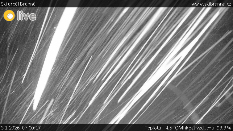 Ski areál Branná - Ski Branná - horní kamera - 3.1.2026 v 07:00