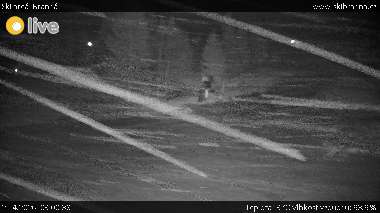 Ski areál Branná - Ski Branná - horní kamera - 21.4.2026 v 03:00