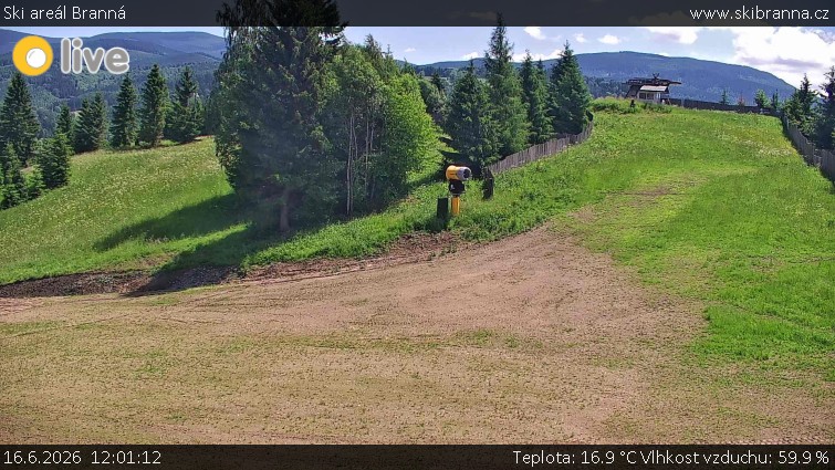 Ski areál Branná - Ski Branná - horní kamera - 16.6.2026 v 12:01
