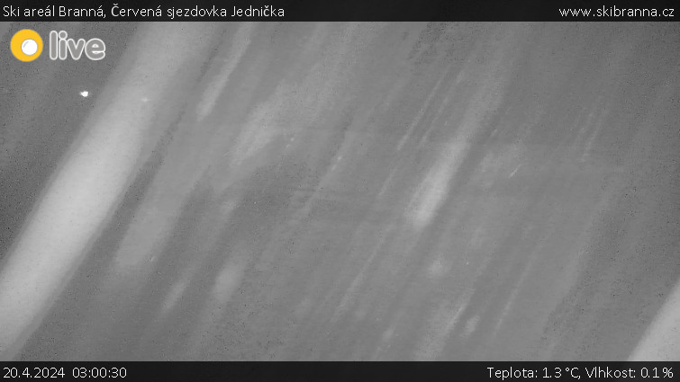 Ski areál Branná - Červená sjezdovka Jednička - 20.4.2024 v 03:00
