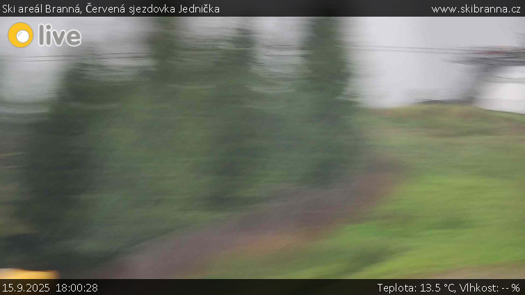 Ski areál Branná - Červená sjezdovka Jednička - 15.9.2025 v 18:00