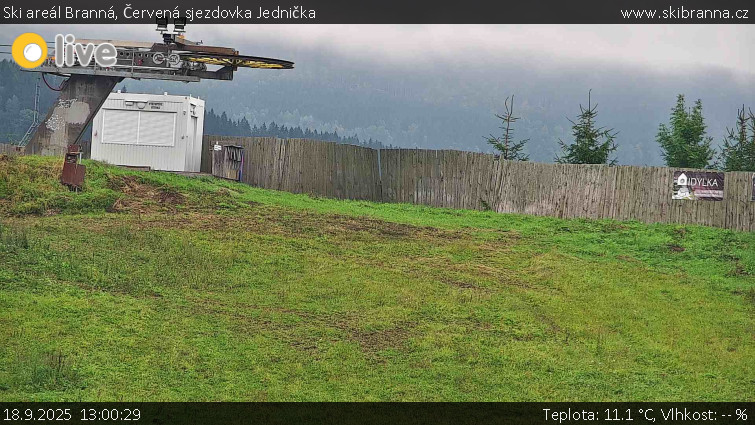 Ski areál Branná - Červená sjezdovka Jednička - 18.9.2025 v 13:00