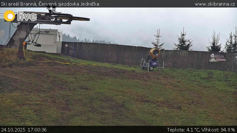 Ski areál Branná - Červená sjezdovka Jednička - 24.10.2025 v 17:00 Ski areál Branná - Červená sjezdovka Jednička - 24.10.2025 v 17:00