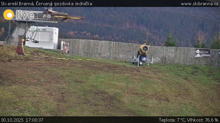Ski areál Branná - Červená sjezdovka Jednička - 30.10.2025 v 17:00 Ski areál Branná - Červená sjezdovka Jednička - 30.10.2025 v 17:00