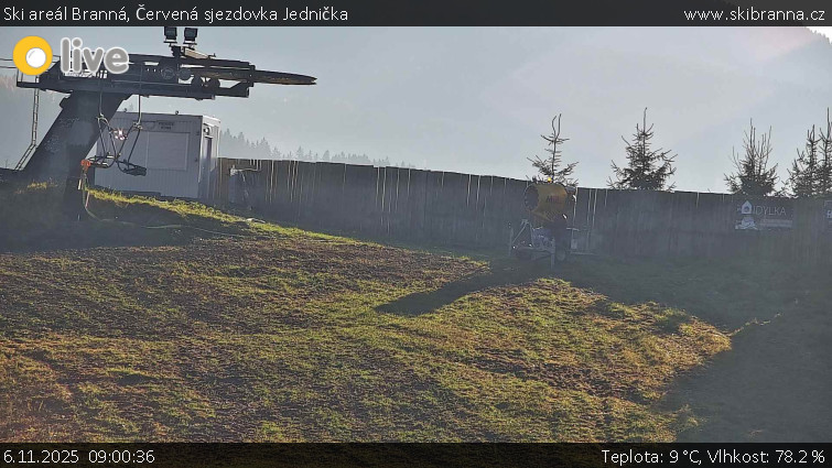 Ski areál Branná - Červená sjezdovka Jednička - 6.11.2025 v 09:00