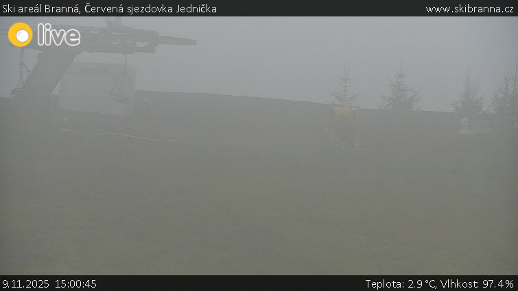 Ski areál Branná - Červená sjezdovka Jednička - 9.11.2025 v 15:00