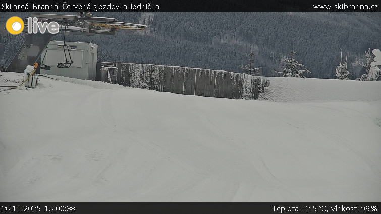 Ski areál Branná - Červená sjezdovka Jednička - 26.11.2025 v 15:00