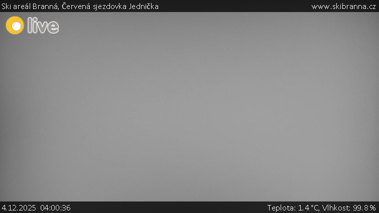 Ski areál Branná - Červená sjezdovka Jednička - 4.12.2025 v 04:00