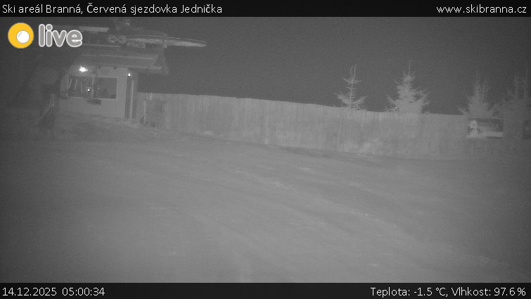 Ski areál Branná - Červená sjezdovka Jednička - 14.12.2025 v 05:00