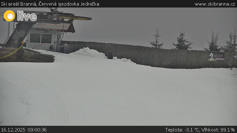 Ski areál Branná - Červená sjezdovka Jednička - 16.12.2025 v 09:00