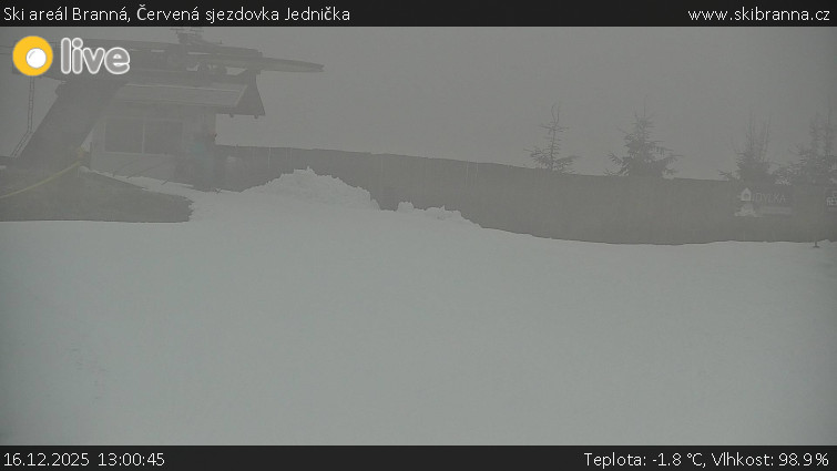 Ski areál Branná - Červená sjezdovka Jednička - 16.12.2025 v 13:00