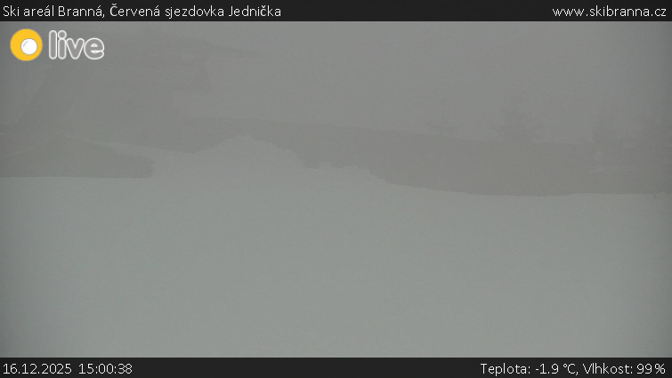 Ski areál Branná - Červená sjezdovka Jednička - 16.12.2025 v 15:00