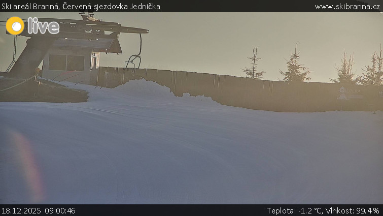 Ski areál Branná - Červená sjezdovka Jednička - 18.12.2025 v 09:00