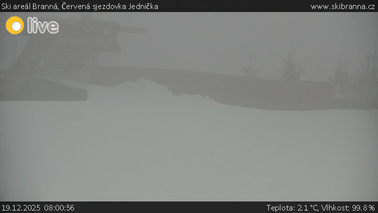 Ski areál Branná - Červená sjezdovka Jednička - 19.12.2025 v 08:00