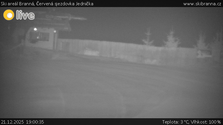 Ski areál Branná - Červená sjezdovka Jednička - 21.12.2025 v 19:00
