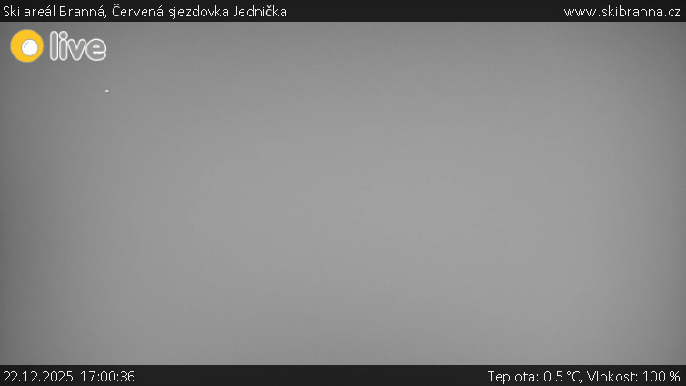 Ski areál Branná - Červená sjezdovka Jednička - 22.12.2025 v 17:00