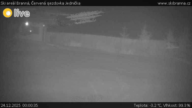 Ski areál Branná - Červená sjezdovka Jednička - 24.12.2025 v 00:00
