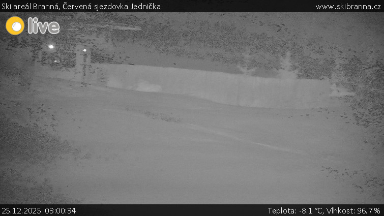 Ski areál Branná - Červená sjezdovka Jednička - 25.12.2025 v 03:00