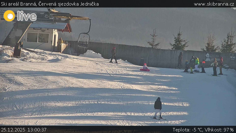 Ski areál Branná - Červená sjezdovka Jednička - 25.12.2025 v 13:00