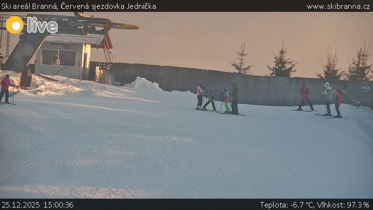 Ski areál Branná - Červená sjezdovka Jednička - 25.12.2025 v 15:00