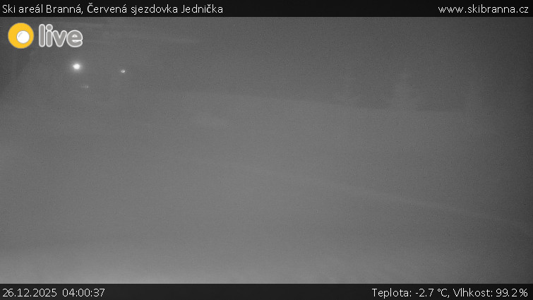 Ski areál Branná - Červená sjezdovka Jednička - 26.12.2025 v 04:00