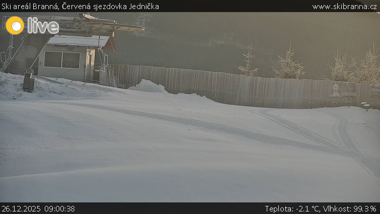 Ski areál Branná - Červená sjezdovka Jednička - 26.12.2025 v 09:00