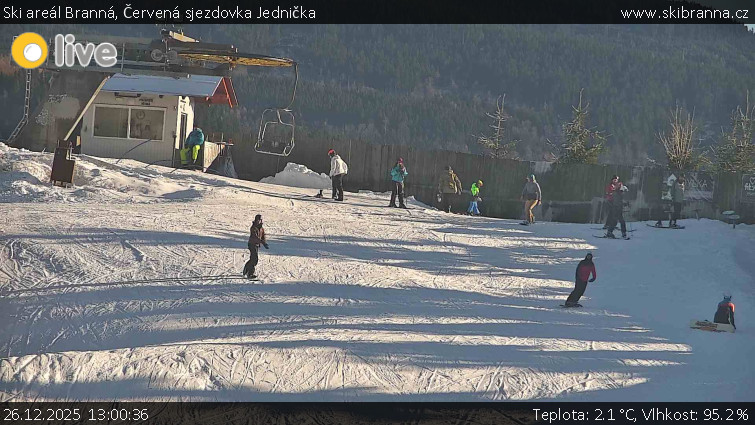 Ski areál Branná - Červená sjezdovka Jednička - 26.12.2025 v 13:00