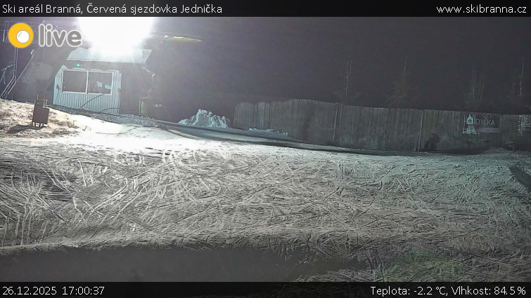 Ski areál Branná - Červená sjezdovka Jednička - 26.12.2025 v 17:00