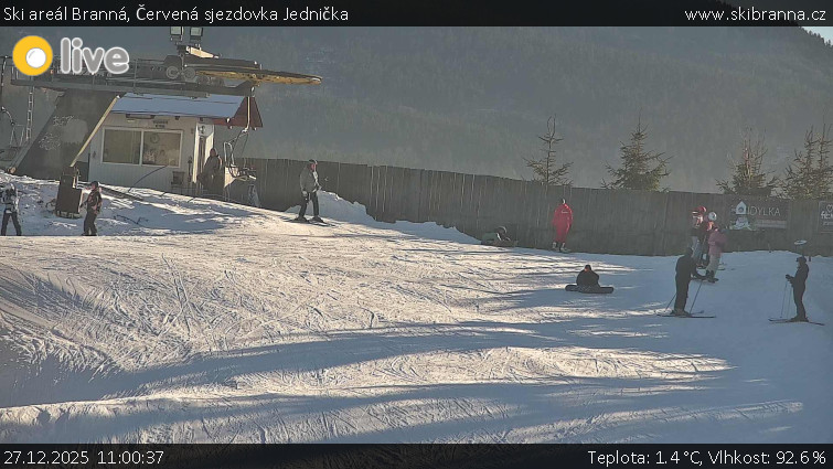 Ski areál Branná - Červená sjezdovka Jednička - 27.12.2025 v 11:00